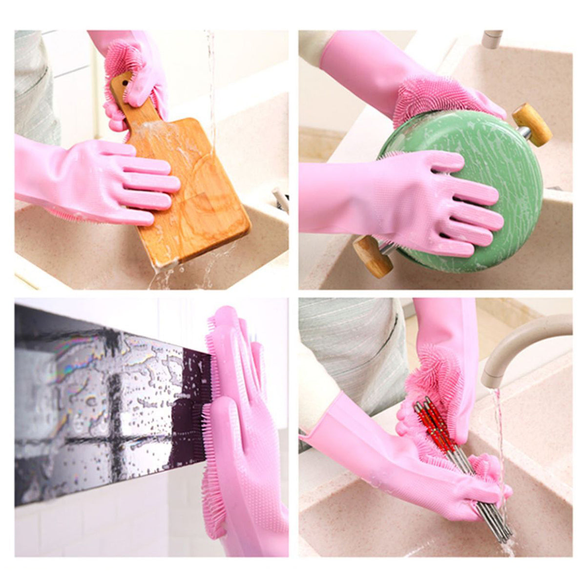 2pcs – Silicone Washing Gloves