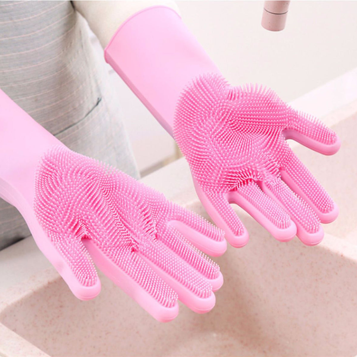 2pcs – Silicone Washing Gloves